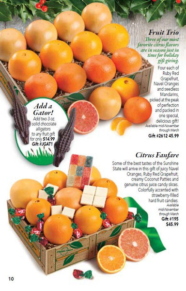 Citrus Gift Box with Candy - Catalog page for Hyatt Fruit Company of Indian River County, Florida