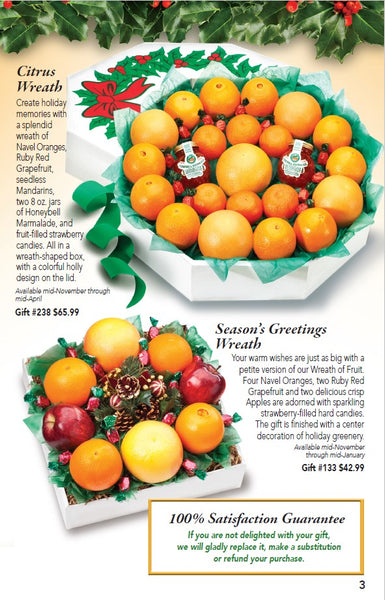 Season's Greetings Wreath of Fruit (Petite)