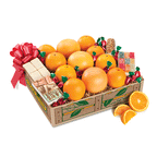 Favorites Collection - Citrus and Sweets fruit basket boxes with oranges, chocolate squares, and hard candies.