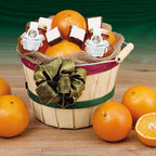 Grove Basket - Peck (Petite) filled with Florida oranges, marmalade jars, and chocolate-covered coconut patties.